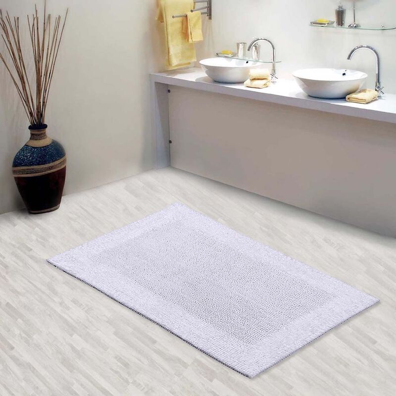 Knightsbridge Bella Napoli 220 GSF Reversible Bath Rug 24 x 40 - White