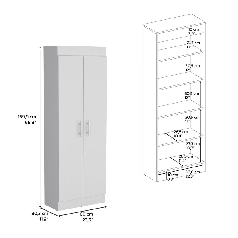 DEPOT E-SHOP Teller Pantry Cabinet with 5 Shelves, Black image number 6