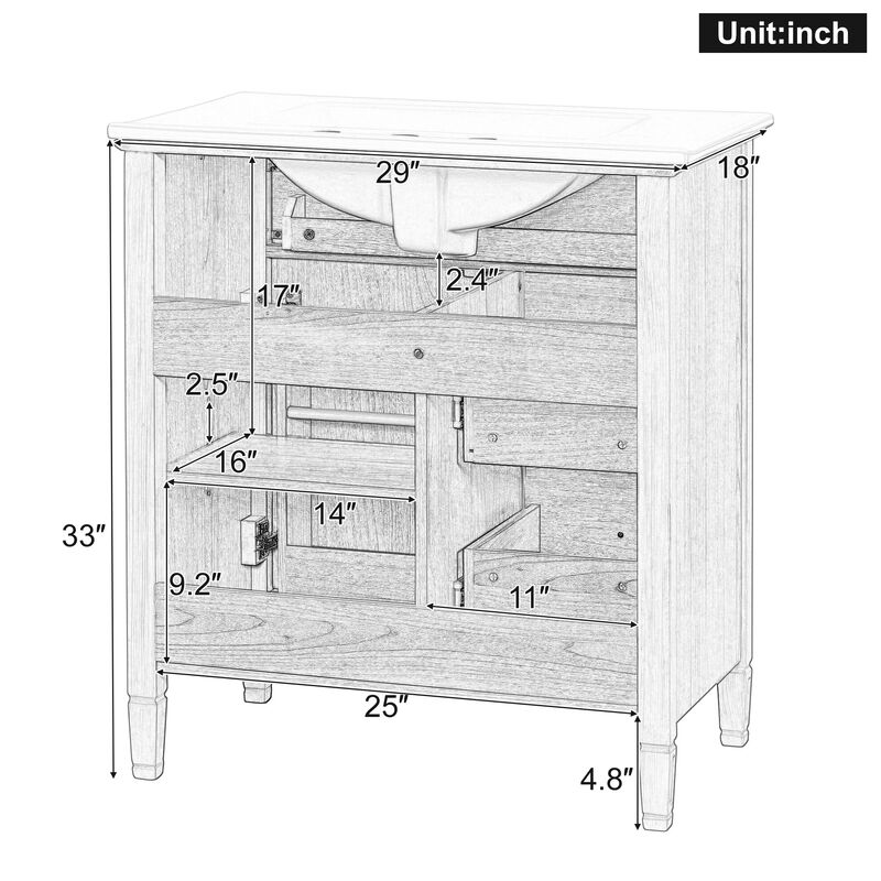Vockne Bathroom Vanity with Sink image number 9