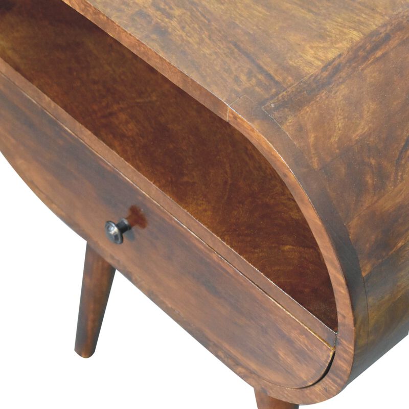 Artisan Furniture Large Chestnut Circular Open Bedside