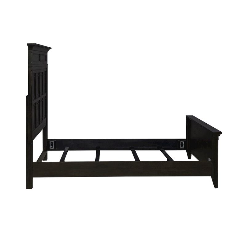 Liberty Furniture Queen Panel Bed in Rubberwood Solids & Split Heart White Oak Veneers image number 3