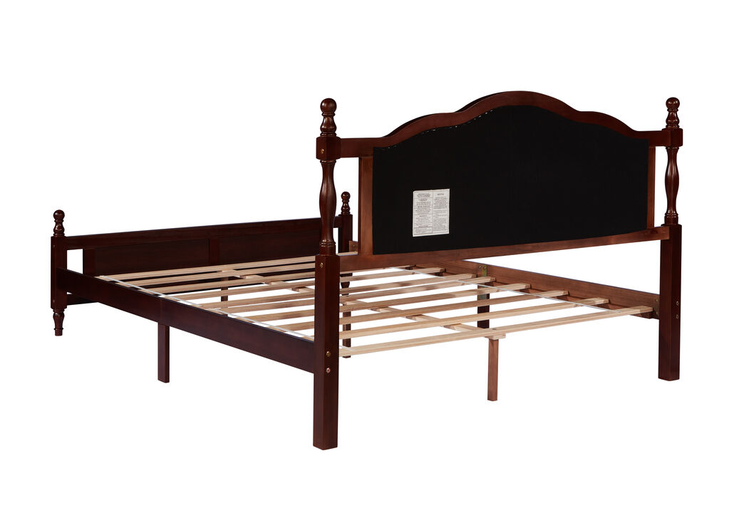 Lepvel Queen Pine wooden Bed