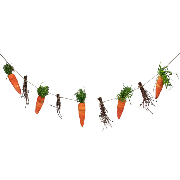 3.25' Orange Carrot and Twig Artificial Hanging Springtime Easter Party Garland