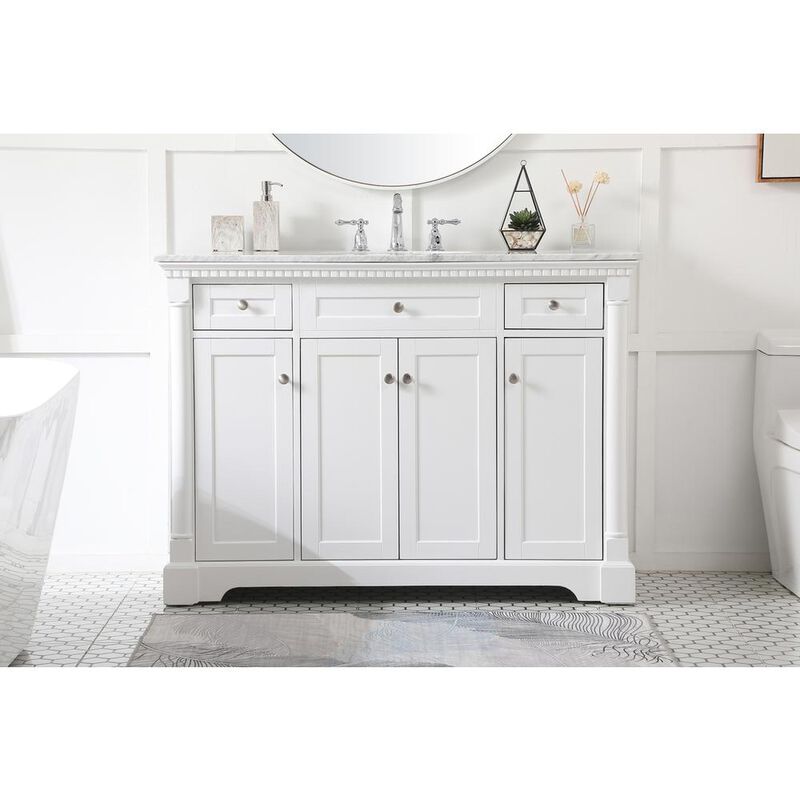 Elegant Kitchen and Bath 48 inch Single bathroom vanity in  White