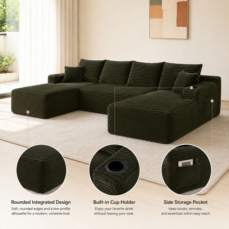 Rosest 134" Cloud Sectional Sofa image number 3