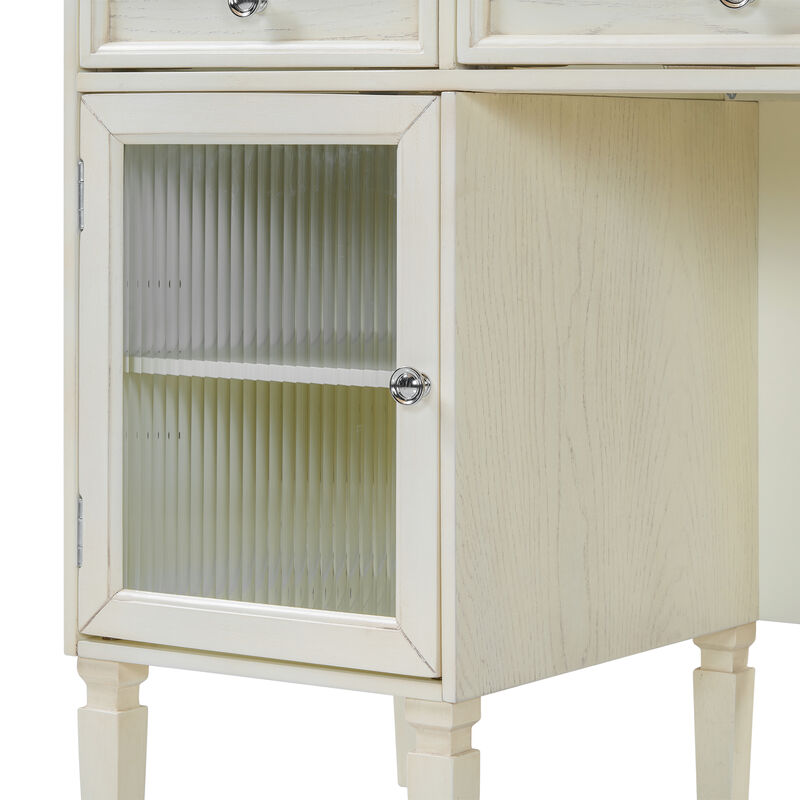 2-in-1 Vanity Desk with Flip-Top Mirror and Hidden Storage image number 8