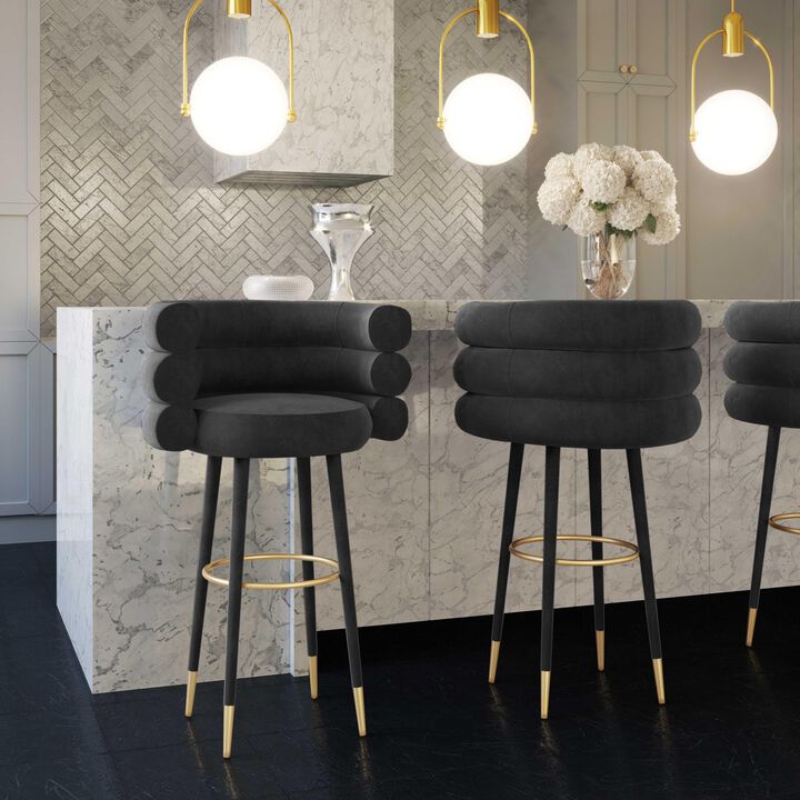Casafoyer Betty Black Velvet Barstool