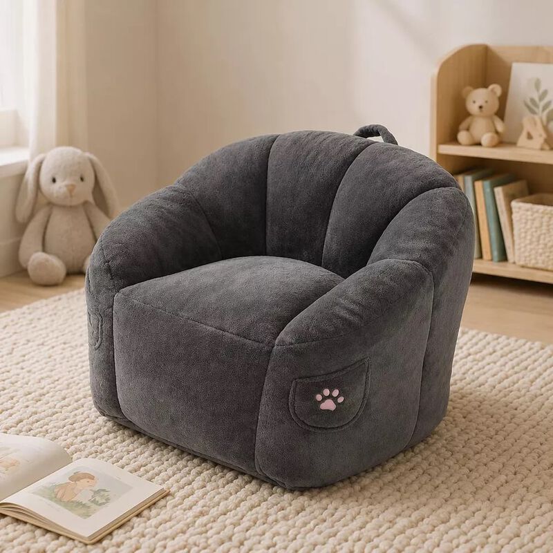 Vipbear Bean Bag Chair for Adults,Faux Fur Memory Foam Bean Bag Couch Sofa High Back, Reading Chair image number 8