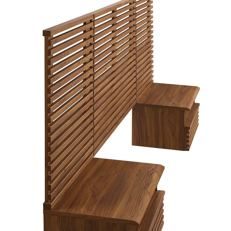 Modway - Render Wall Mount Twin Headboard and Modern Nightstands image number 3