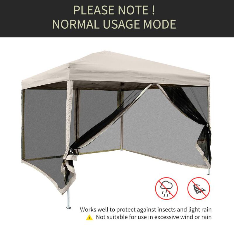 Hivvago 10' x 10' Pop Up Canopy Tent with Netting & Adjustable Height image number 6
