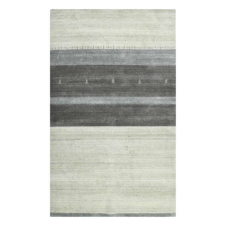 HomeRoots Wool Striped Hand Woven Area Rug