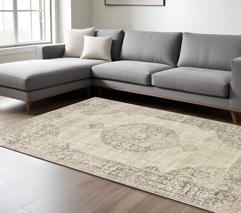 HomeRoots Oriental Distressed Area Rug
