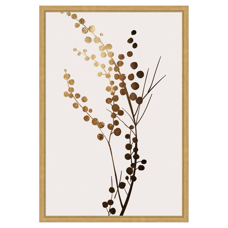 Golden Branch 1 by Eins Kubistika Framed Canvas Wall Art image number 0