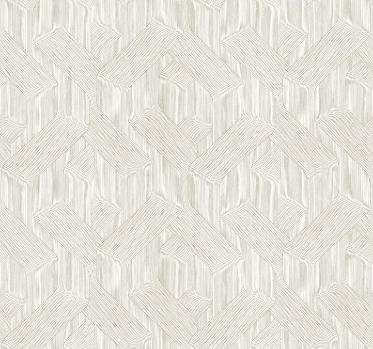 Fine Line Taupe Geometric Wallpaper