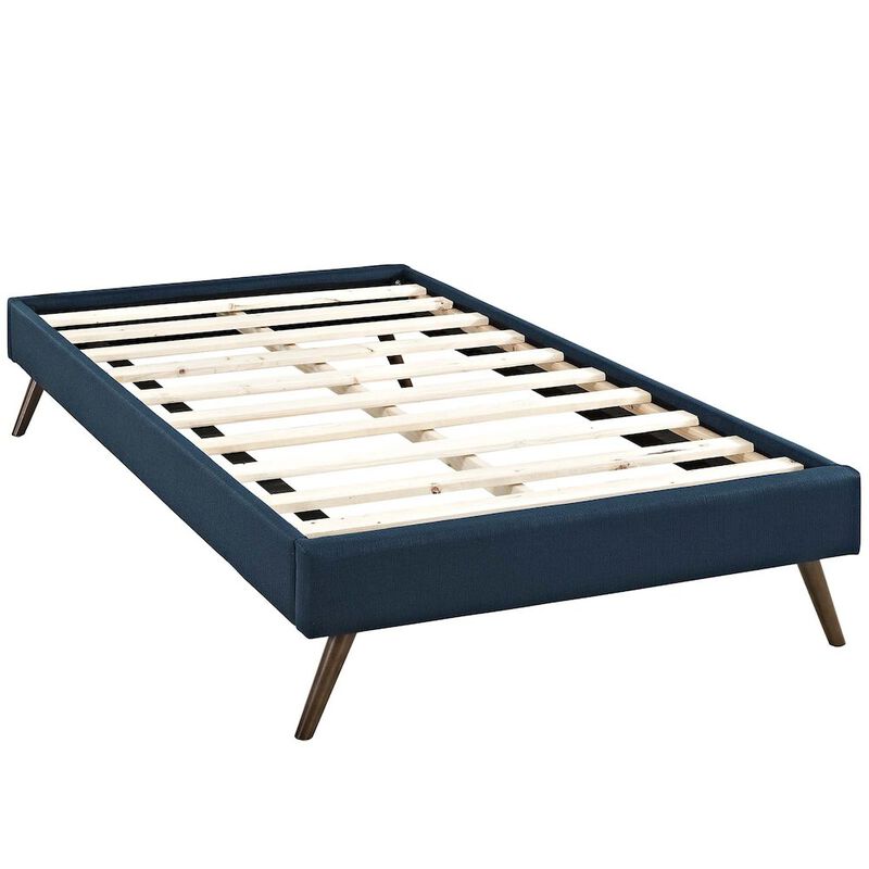 Helen Fabric Twin Bed Frame with Round Splayed Legs image number 0