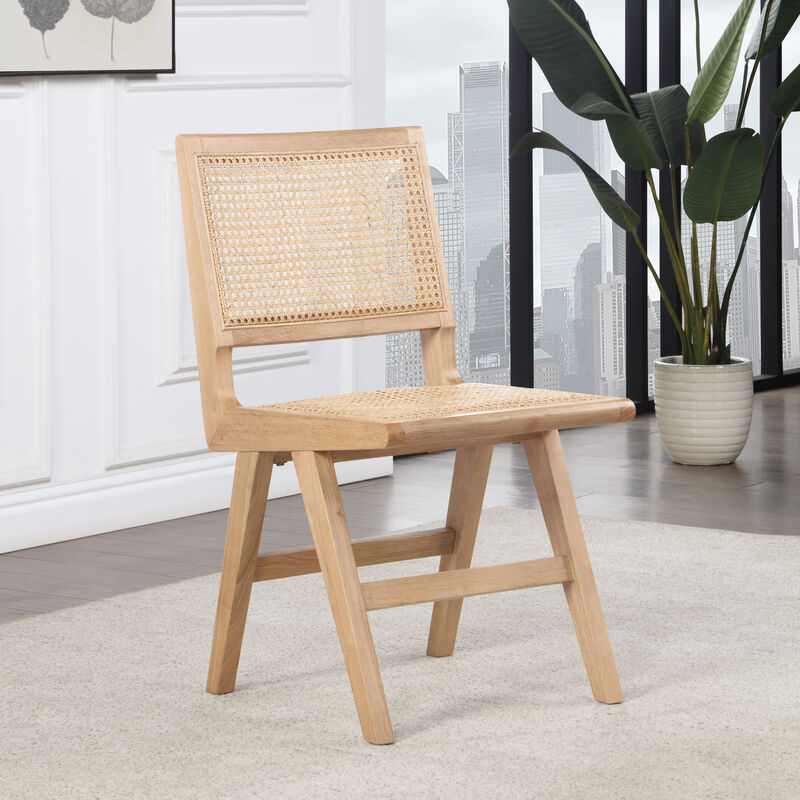 Meridian Furniture Preston Natural Wood Dining Side Chair, Set of 2