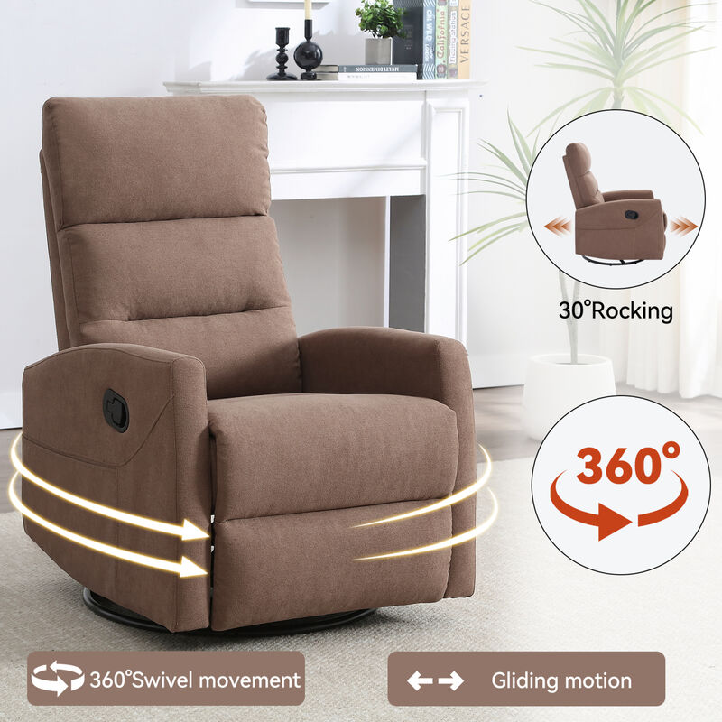 GOODSILO Manual Recliner Chair with Swivel and Rocking Function for Comfortable Living Room Seating image number 4
