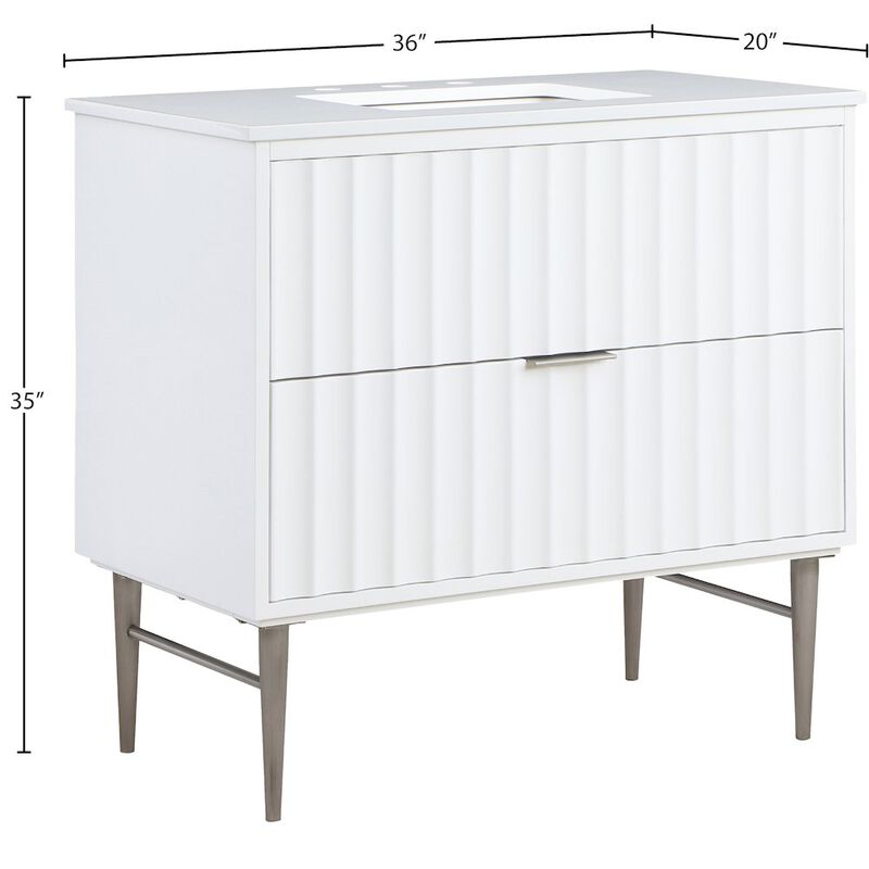Meridian Furniture Modernist White Bathroom Vanity