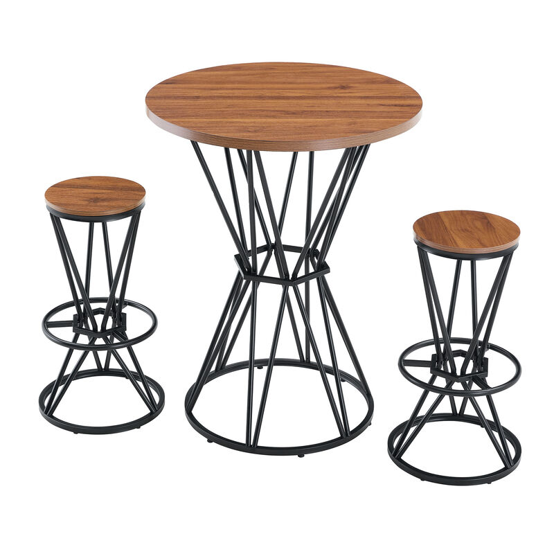 Whisen 31.5" Bar Set, 3-Piece MDF Metal Industrial Style for Home Kitchen image number 0