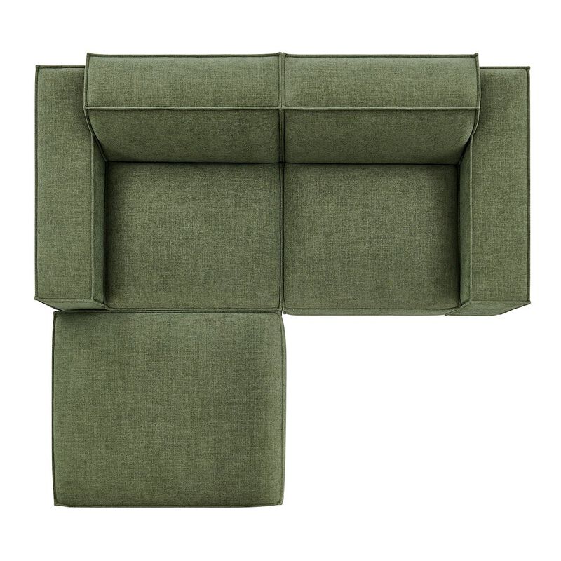 Restore 3-Piece Performance Fabric Upholstered Modular Loveseat with Ottoman image number 7