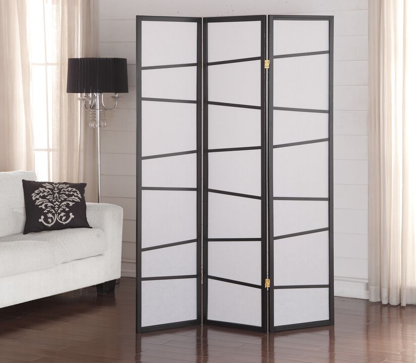 Streamdale 3-Panel Screen Room Divider, Black