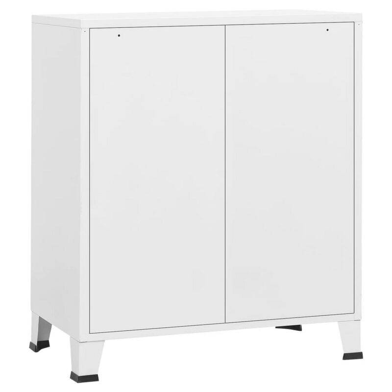 Nova Accent Cabinet, 37 Inch, 4 Drawers, Modern White Metal Frame - Benzara