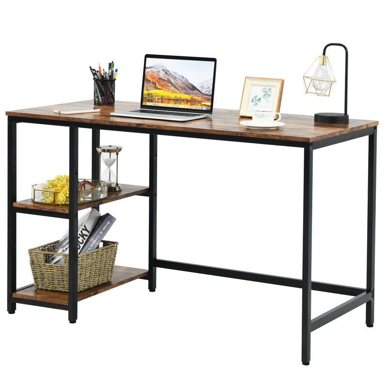Costway 47'' Computer Desk Office Study Table Workstation Home w/ Adjustable Shelf Black