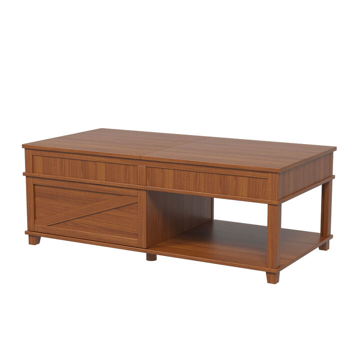 Merax 3-in-1 Coffee Table with Smooth Lift Mechanism, Secret Compartment & Display Shelf