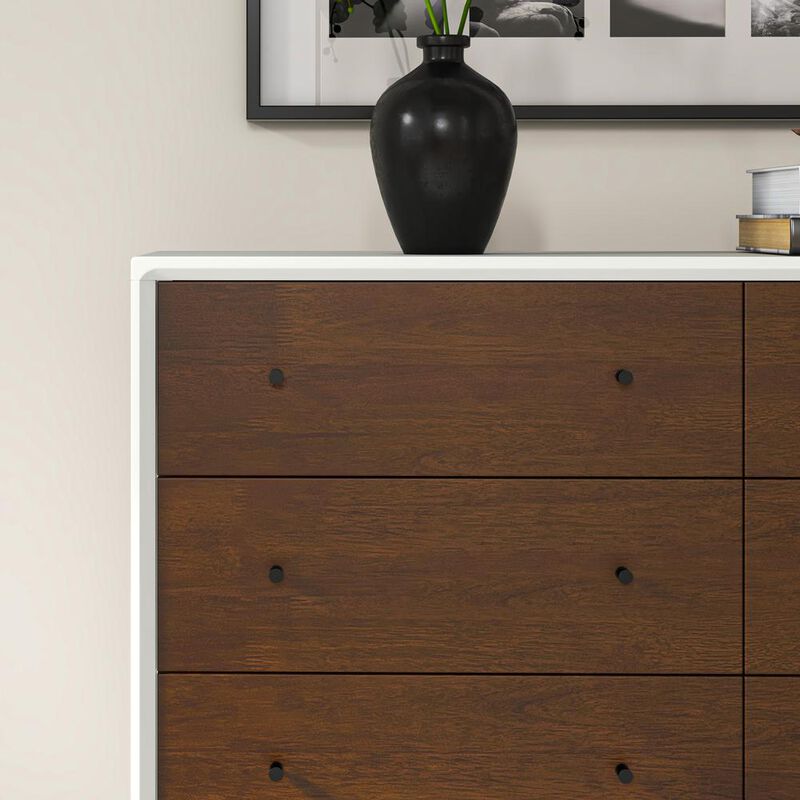 Ashcroft Furniture Co Caroline Mid Century Modern Solid Wood Dresser