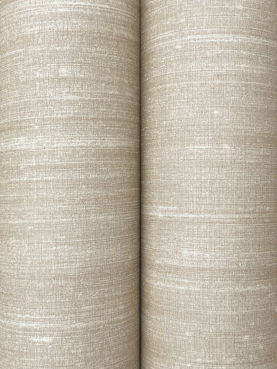 Sari Silk Beige Faux Fabric Wallpaper