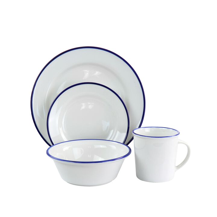 Martha Stewart Fine Ceramic 16 piece Dinnerware Set in White
