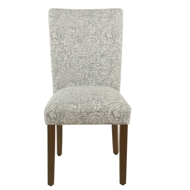 Jax Parsons Dining Chair Set of 2, Dark Walnut, Gray Beige Floral