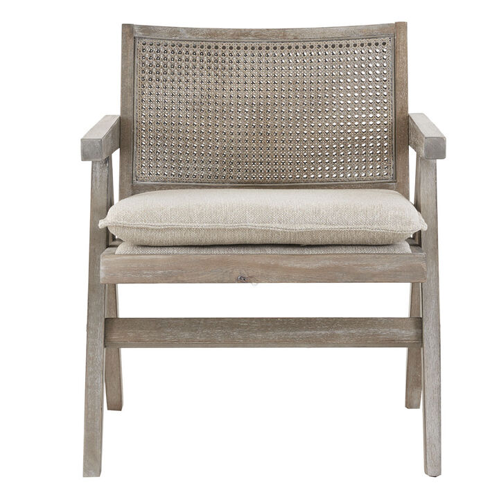 Gracie Mills Kendra Rattan Harmony Accent Chair with Solid Hardwood Frame