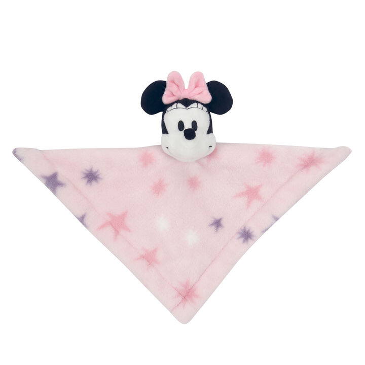 Lambs & Ivy Disney Baby Minnie Mouse Stars Pink Lovey/Security Blanket