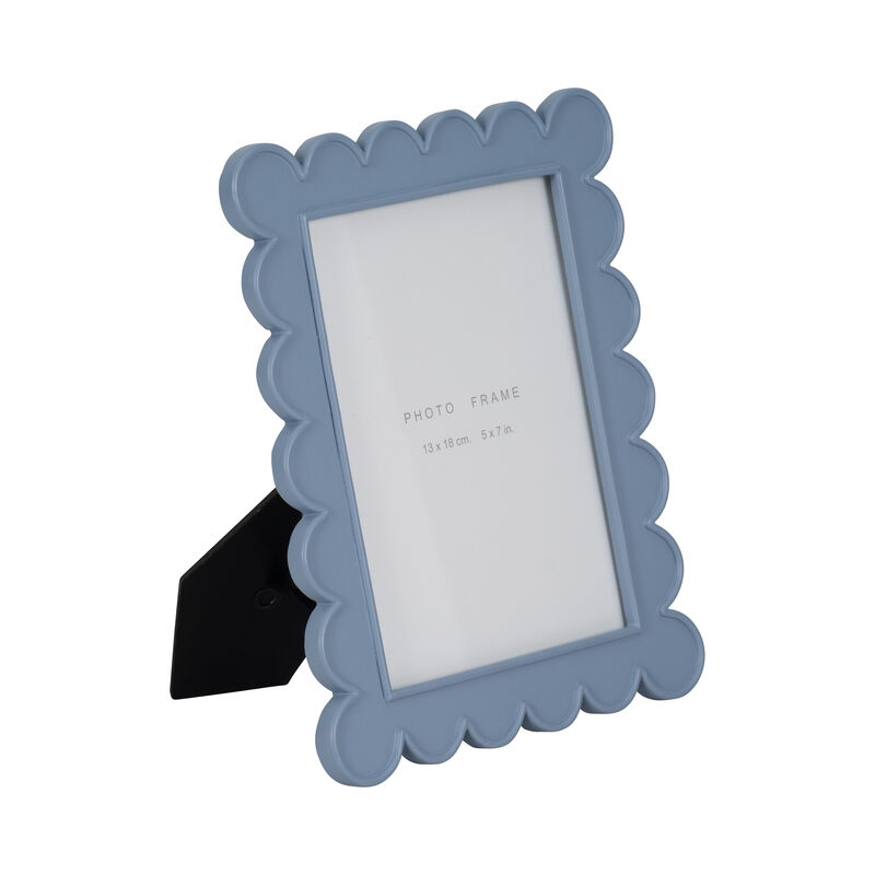 5x7 Scallop Edge Photo Frame, Blue image number 1