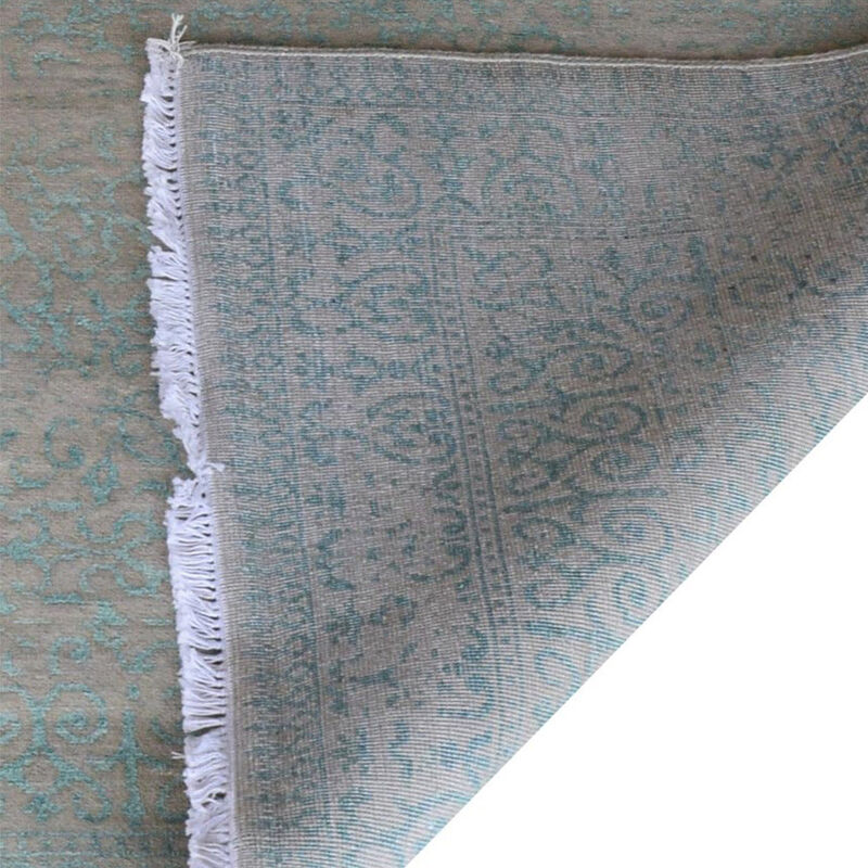 Rugsotic Carpets Hand Knotted Persian Wool And Viscose 6'x9' Area Rug Oriental Multicolor PR0107