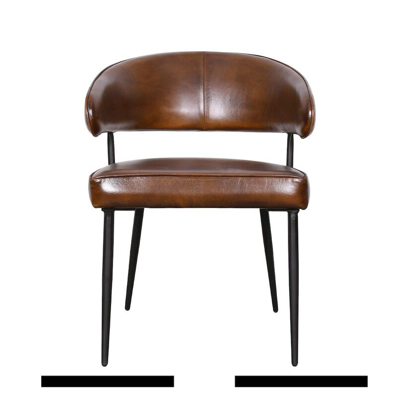 World Interiors Brisbane Dover Armchair in Washed Chestnut Leather image number 3