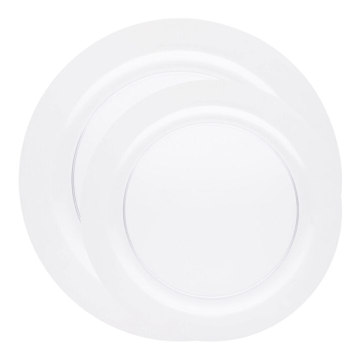 Clear Economy Round Plastic Dinnerware Value Set (120 Sets)