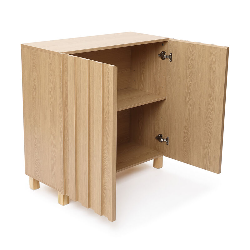 31" Fluted 2-Door Wood Storage Cabinet image number 3