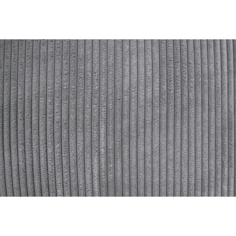 Lio 2pc XL Sectional Sofa with Chaise, 5 Throw Pillows, Gray Corduroy - Benzara