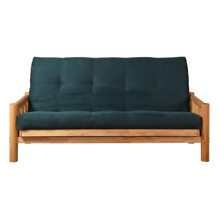 Lodge Frame-Natural Finish-Suede Navy Mattress