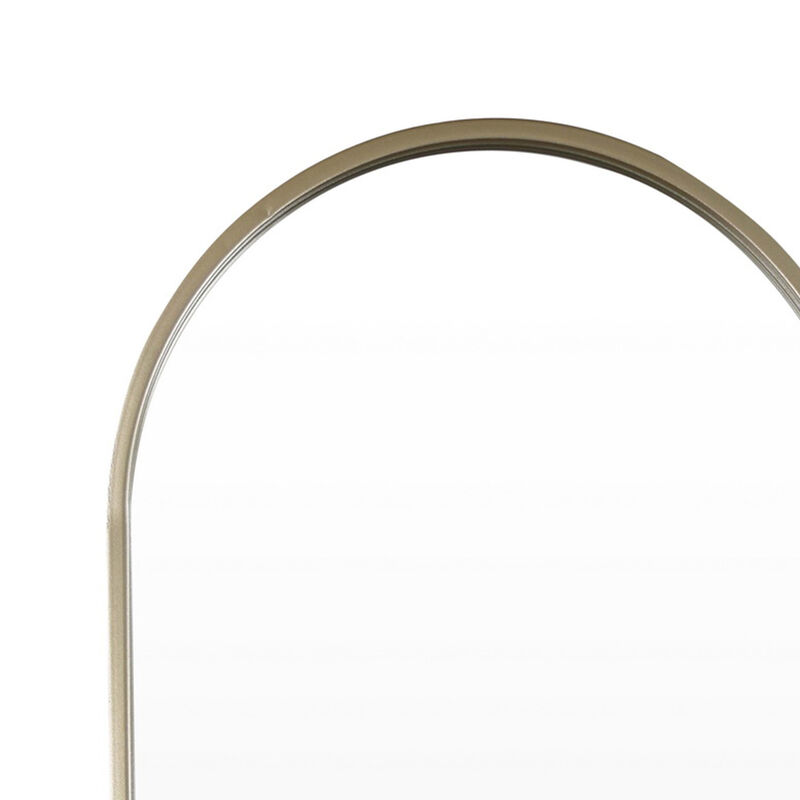 Fenny Wall Mounted Mirror Decor, Oval Shape, 16 x 40, Champagne Metal - Benzara