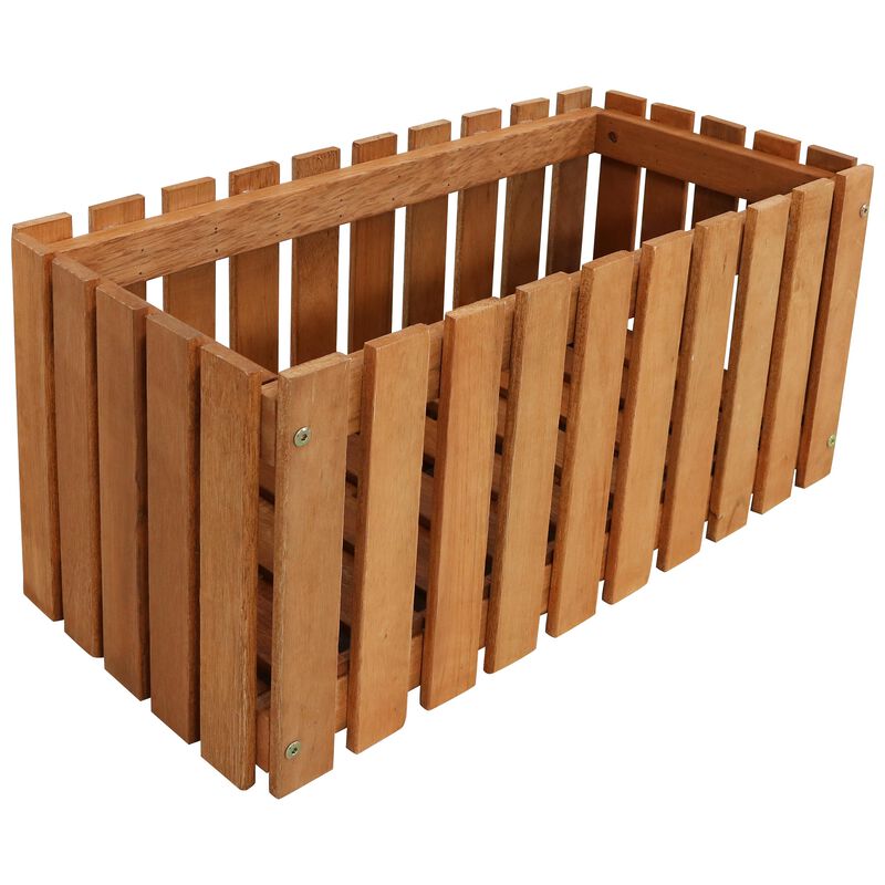 Sunnydaze Meranti Wood Decorative Picket Style Planter Box - 24 in