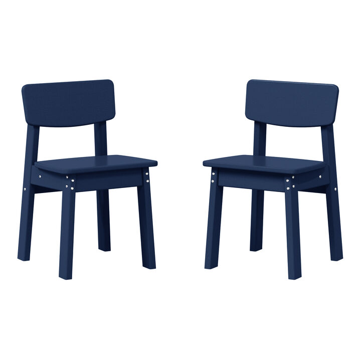 WestinTrends Outdoor HDPE Kids Modern Plastic Toddler Dining Chairs ((Set of 2))