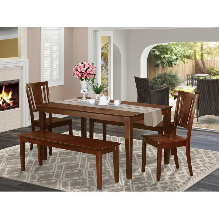 5 Pc Dining room set for 4-Dining Table and 2 Chairs and 2 Benches
