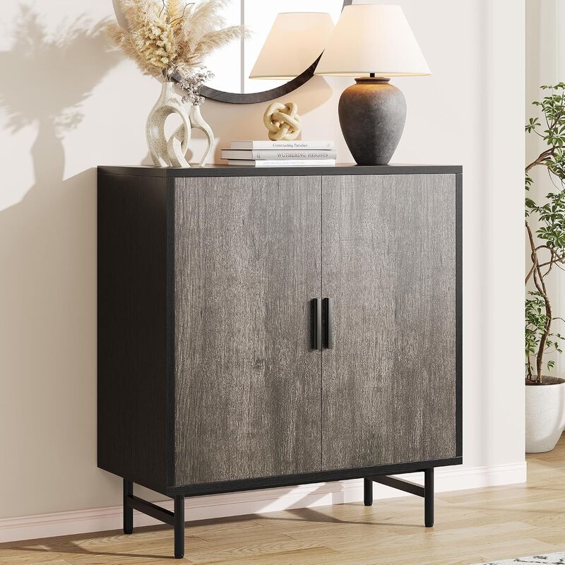 31" Sideboard Buffet Cabinet with Storage, Storage Cabinet with Adjustable Shelf, 2-Door Console Table, Accent Cabinet for Living, Kitchen, Entryway image number 1