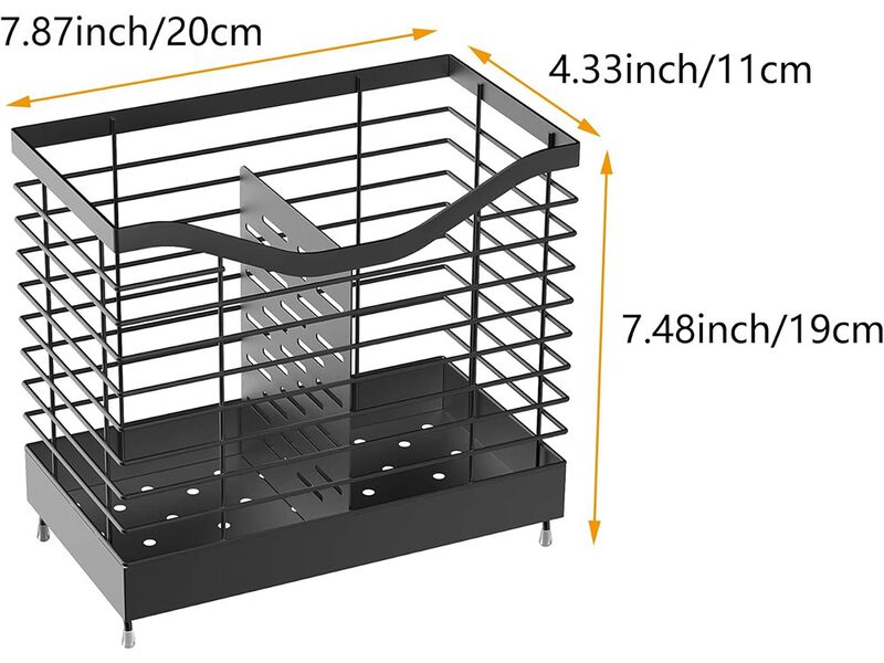 Uninol 2 Grids Utensil holder for Kitchen Counter - 7.9" x 4.3" x 7.5