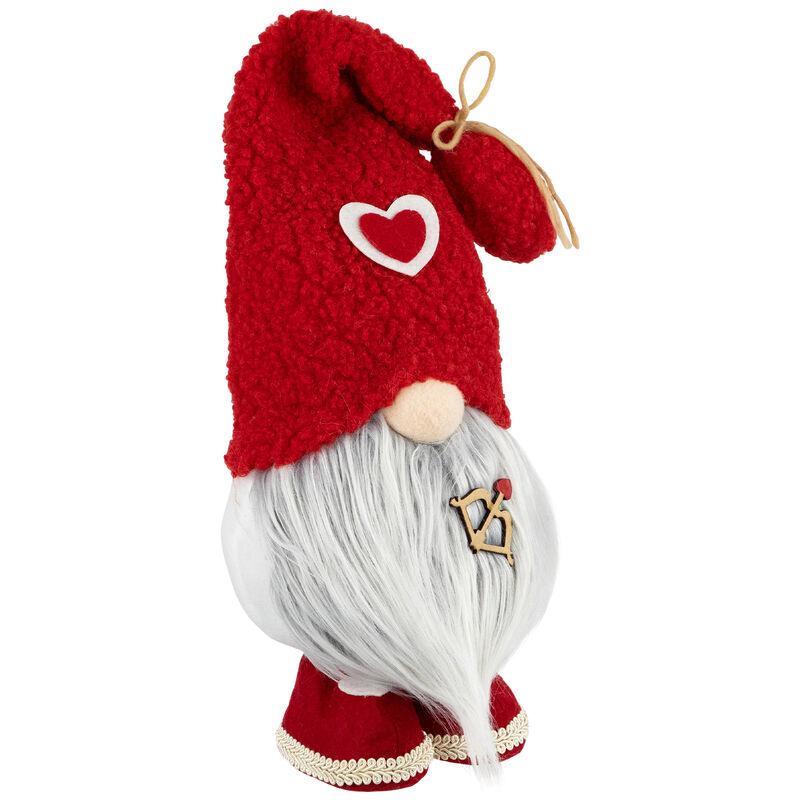 Valentine's Day Gnome Figurine with Bow and Arrow - 19.5" - Red