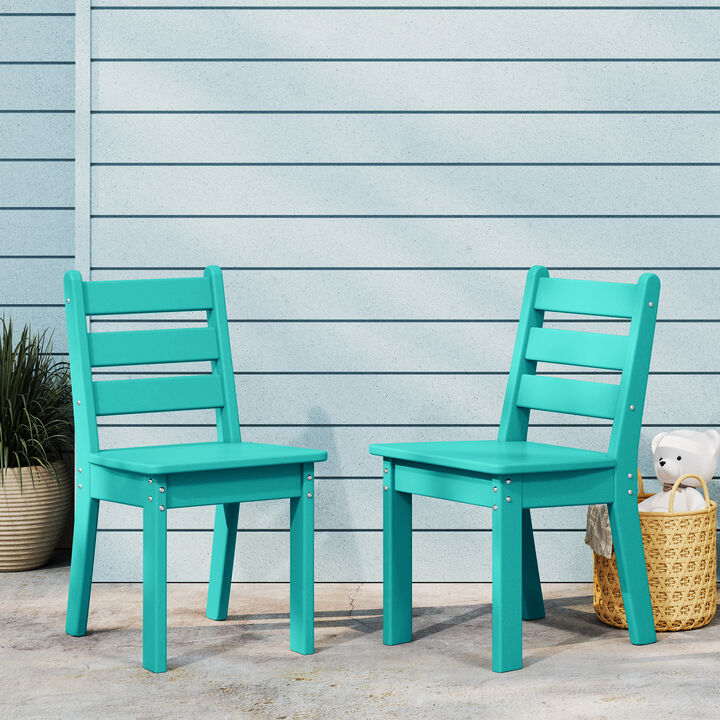 WestinTrends Outdoor HDPE Kids Plastic Toddler Dining Chair ((Set of 2))