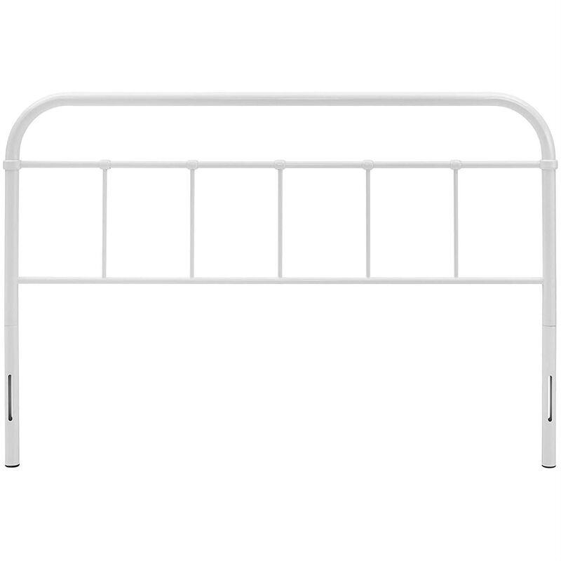 Hivvago Queen size Vintage White Metal Headboard with Round Corners